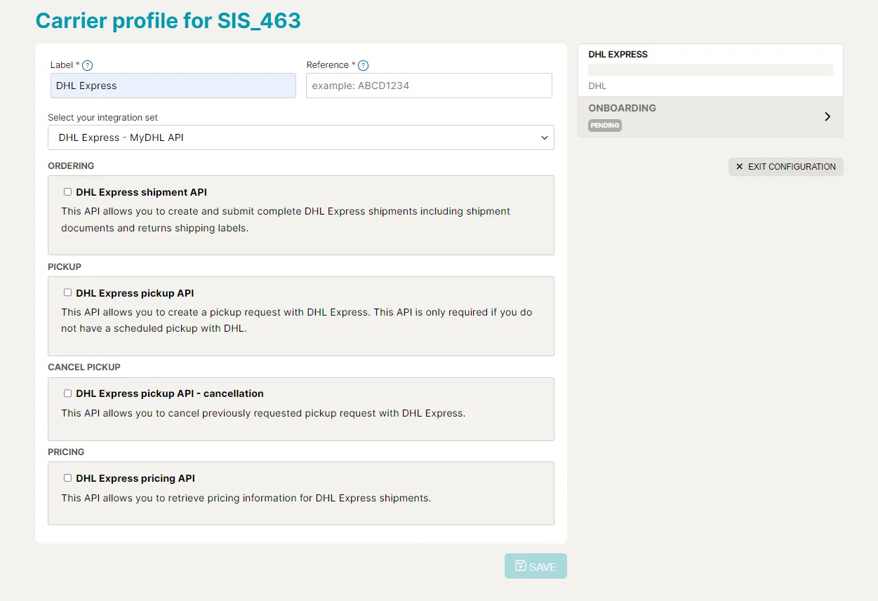 Carrier integrations