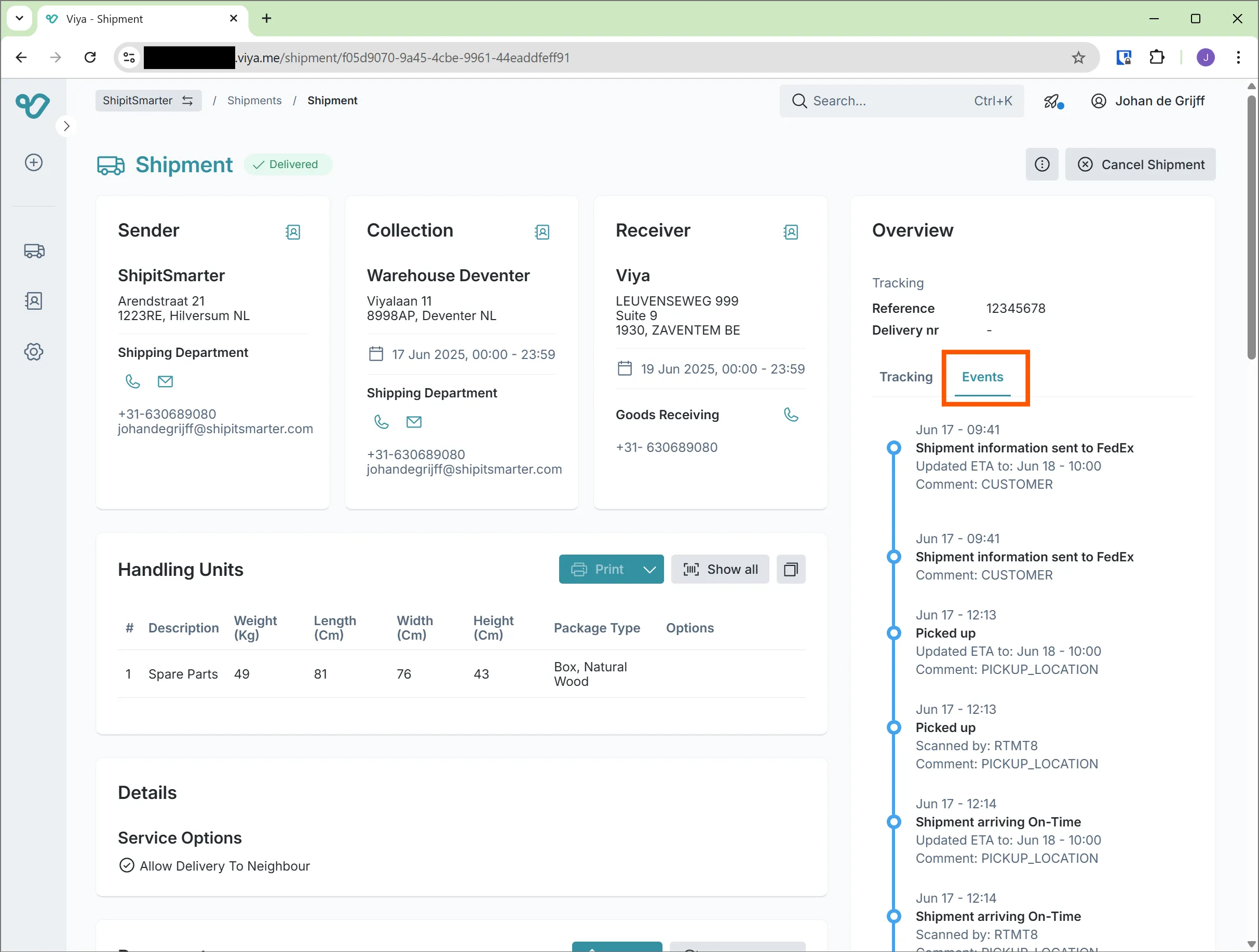 View tracking events